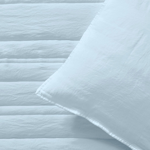 Ice Blue Sharon Embossed Stripe Quilted Coverlet Set