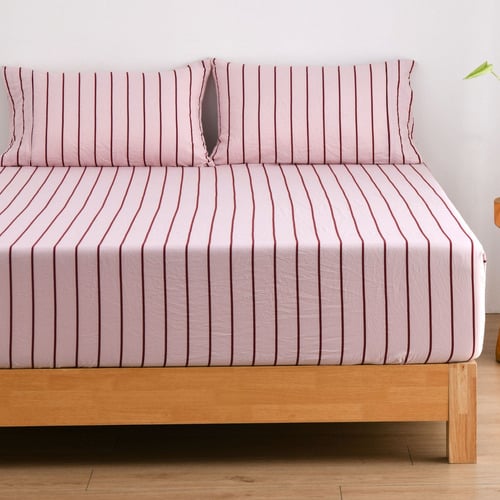 Lili Striped Microfibre Fitted Sheet Set