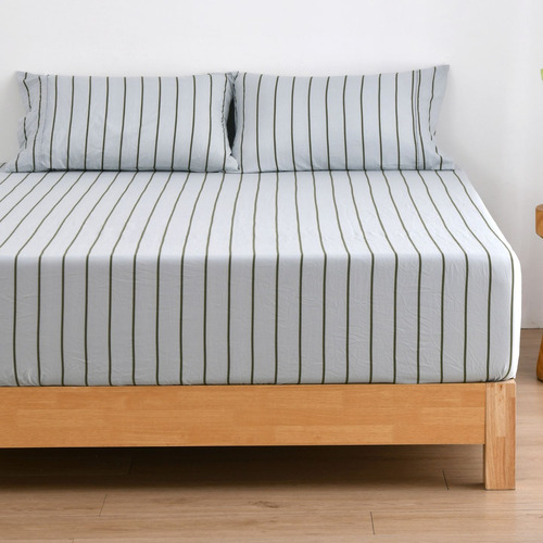 Lili Striped Microfibre Fitted Sheet Set