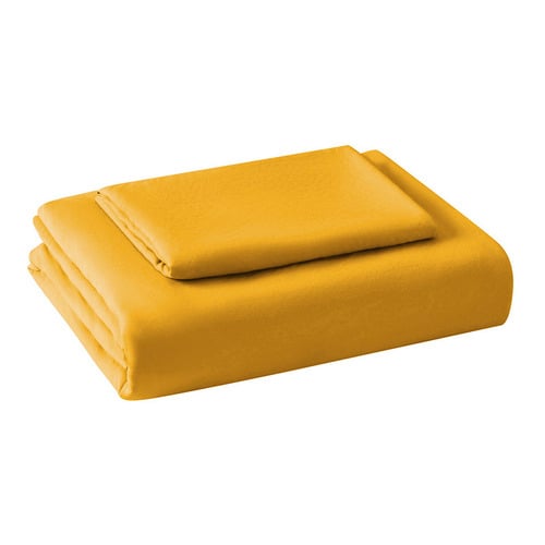 Mustard Merida Microfibre Quilt Cover Set