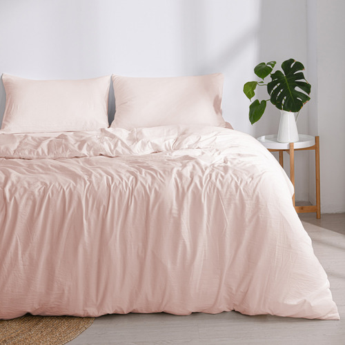 Blush Pink Merida Microfibre Quilt Cover Set