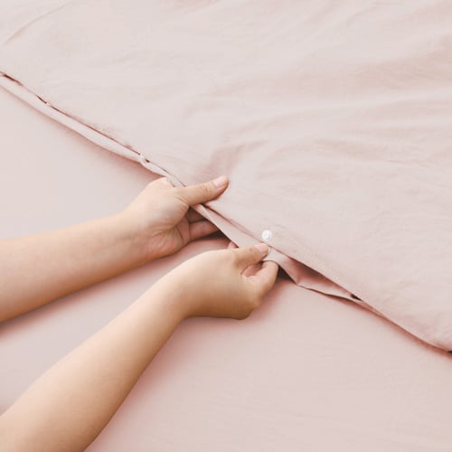 Blush Pink Merida Microfibre Quilt Cover Set