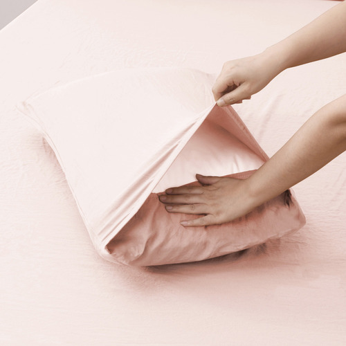 Blush Pink Merida Microfibre Quilt Cover Set