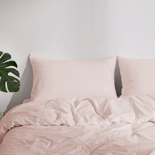 Blush Pink Merida Microfibre Quilt Cover Set