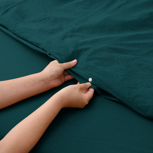 Teal Merida Microfibre Quilt Cover Set