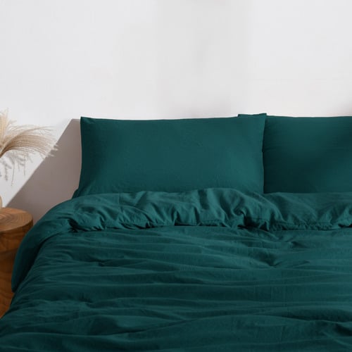 Teal Merida Microfibre Quilt Cover Set