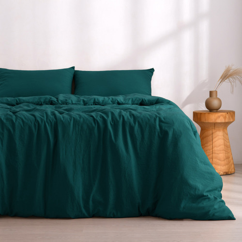 Teal Merida Microfibre Quilt Cover Set