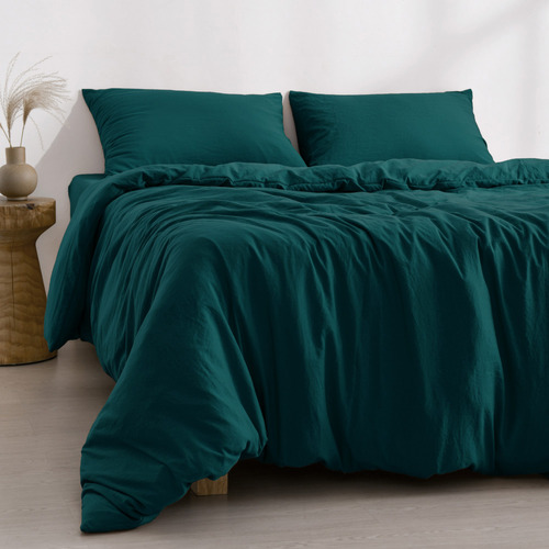 Teal Merida Microfibre Quilt Cover Set