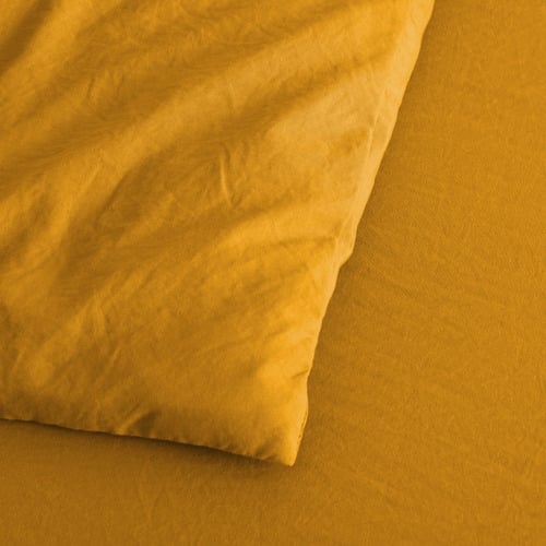 Mustard Merida Microfibre Quilt Cover Set