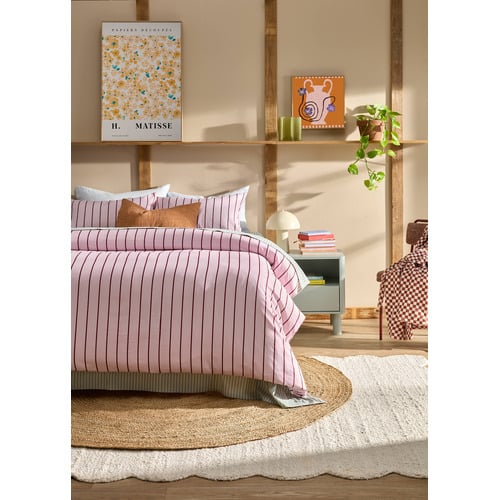 Pink & Plum Lili Striped Quilt Cover Set