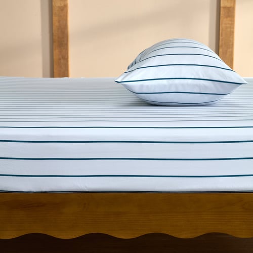 Sky & Teal Lili Striped Quilt Cover Set