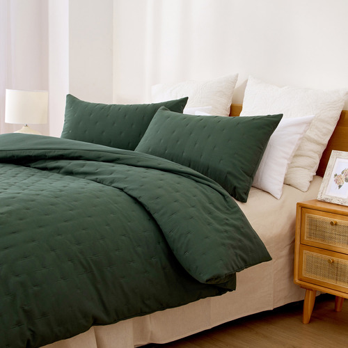 Zeleny Brushed Microfibre Quilt Cover Set