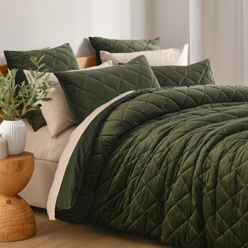 Olive Horace French Velvet Quilt Cover Set
