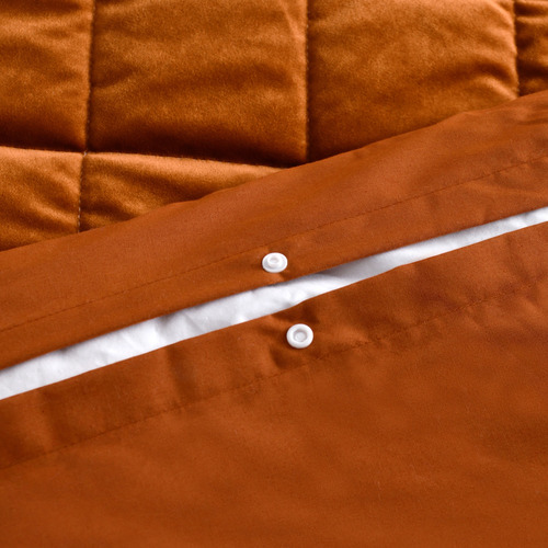 Rust Horace French Velvet Quilt Cover Set