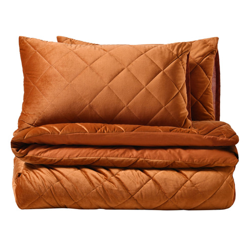 Rust Horace French Velvet Quilt Cover Set