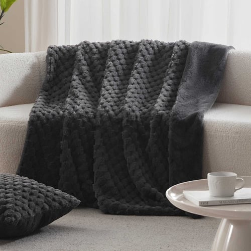 Emmett Textured Faux Fur Throw