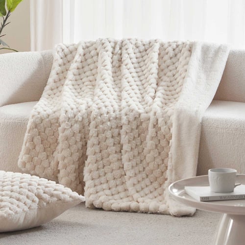 Emmett Textured Faux Fur Throw