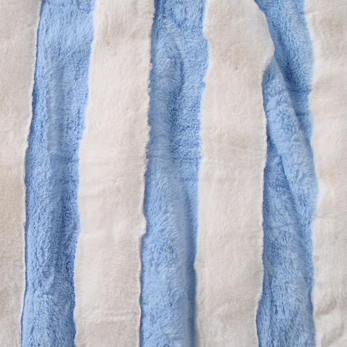 Denver Carved Stripe Faux Fur Throw