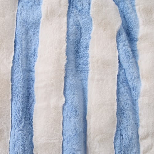 Denver Carved Stripe Faux Fur Throw