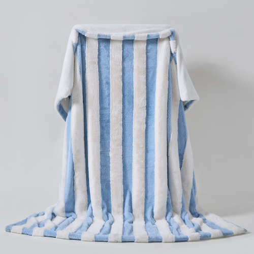 Denver Carved Stripe Faux Fur Throw