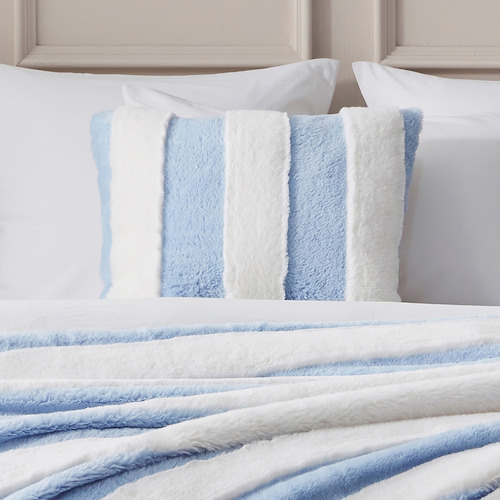 Denver Carved Stripe Faux Fur Cushion