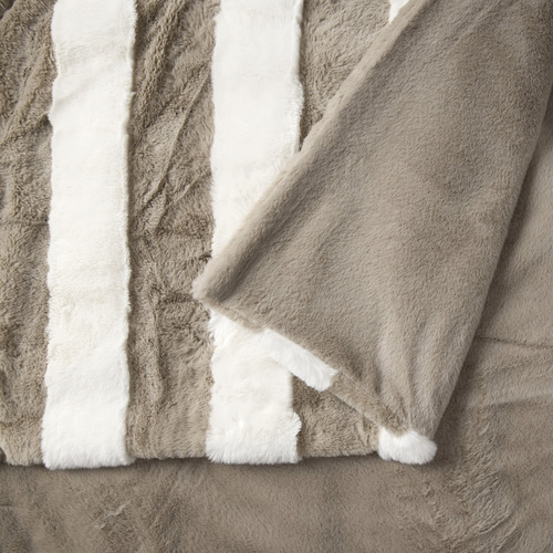 Denver Carved Stripe Faux Fur Throw