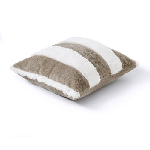 Denver Carved Stripe Faux Fur Cushion