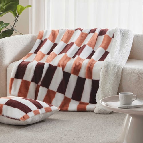 Chocolate Mousse Alma Faux Fur Throw
