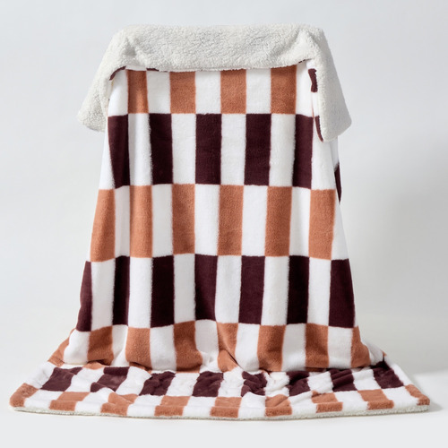 Chocolate Mousse Alma Faux Fur Throw