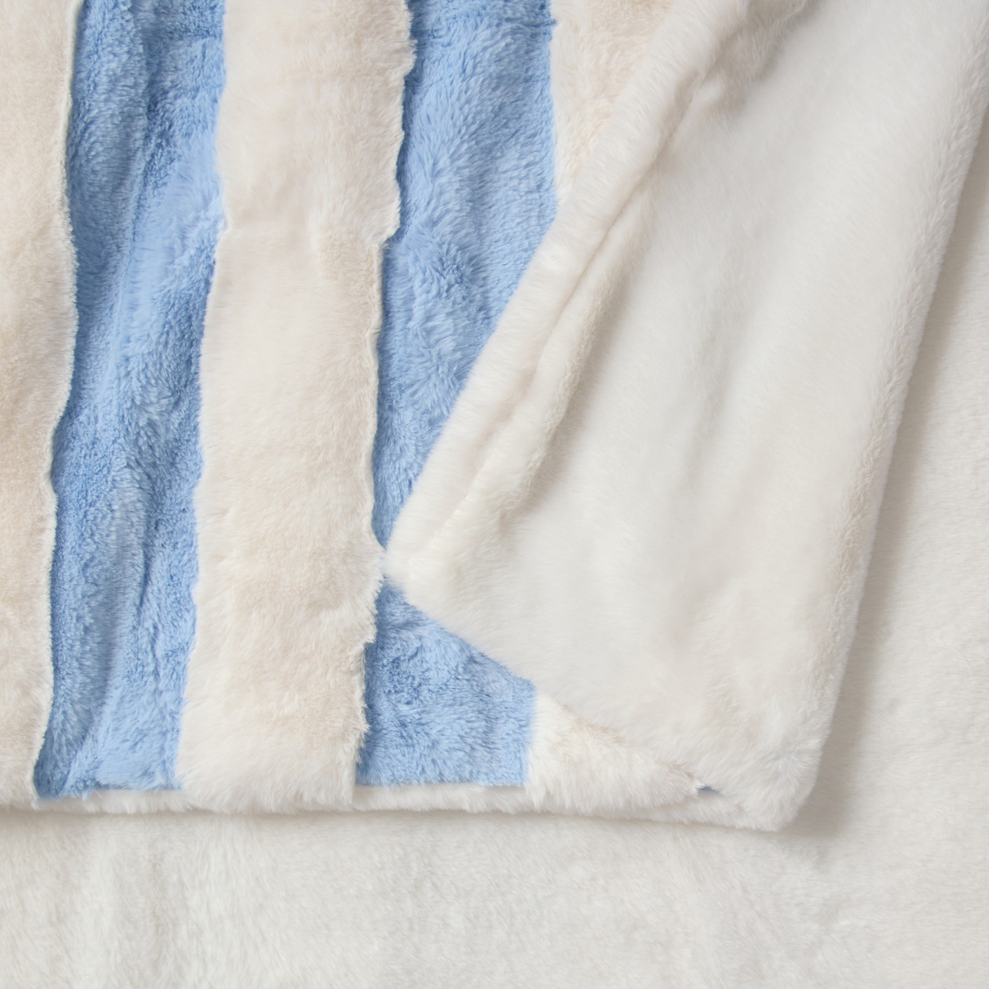 Denver Carved Stripe Faux Fur Throw