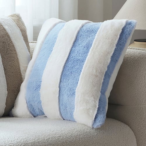 Denver Carved Stripe Faux Fur Cushion
