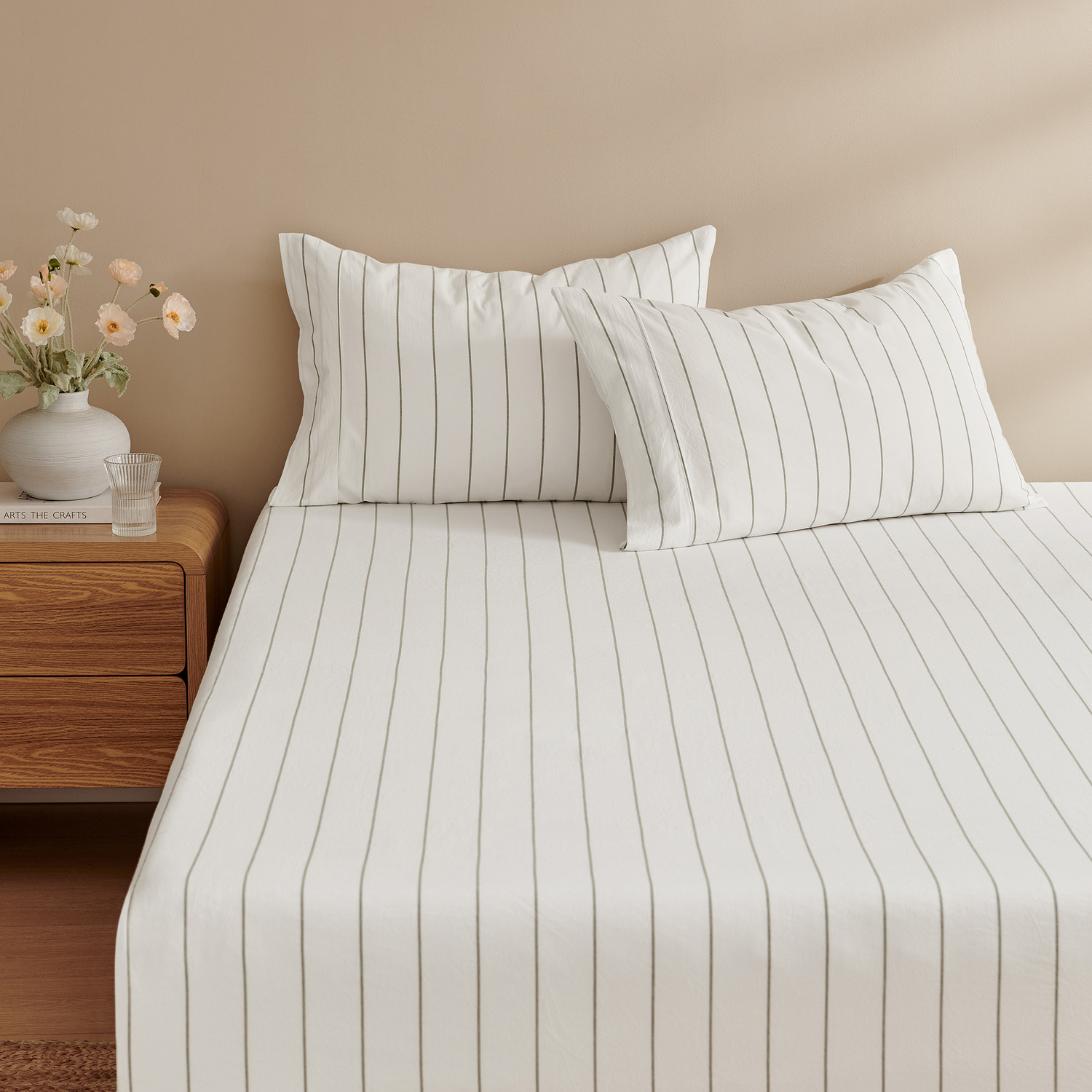 Zinnia Washed Cotton Fitted Sheet Set