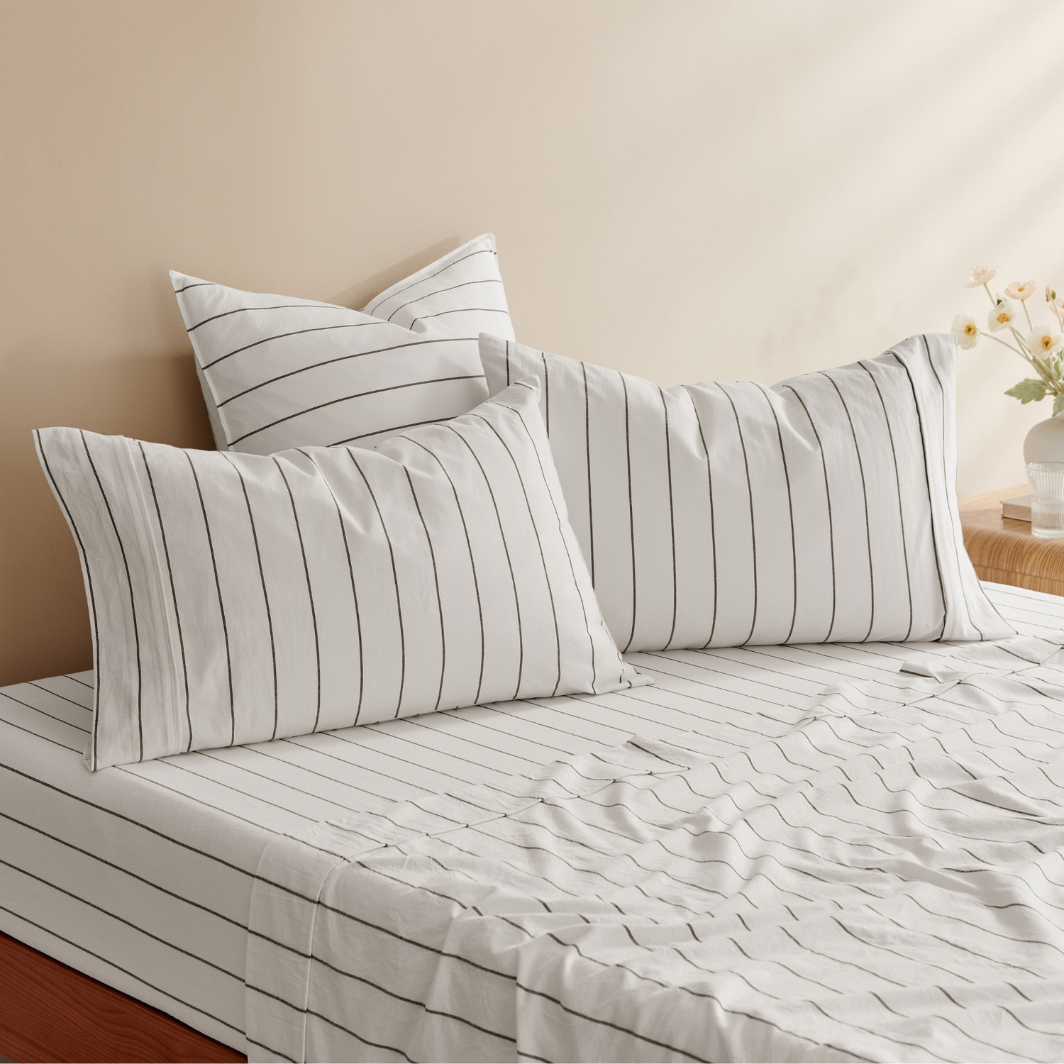 Zinnia Washed Cotton Standard Pillowcases