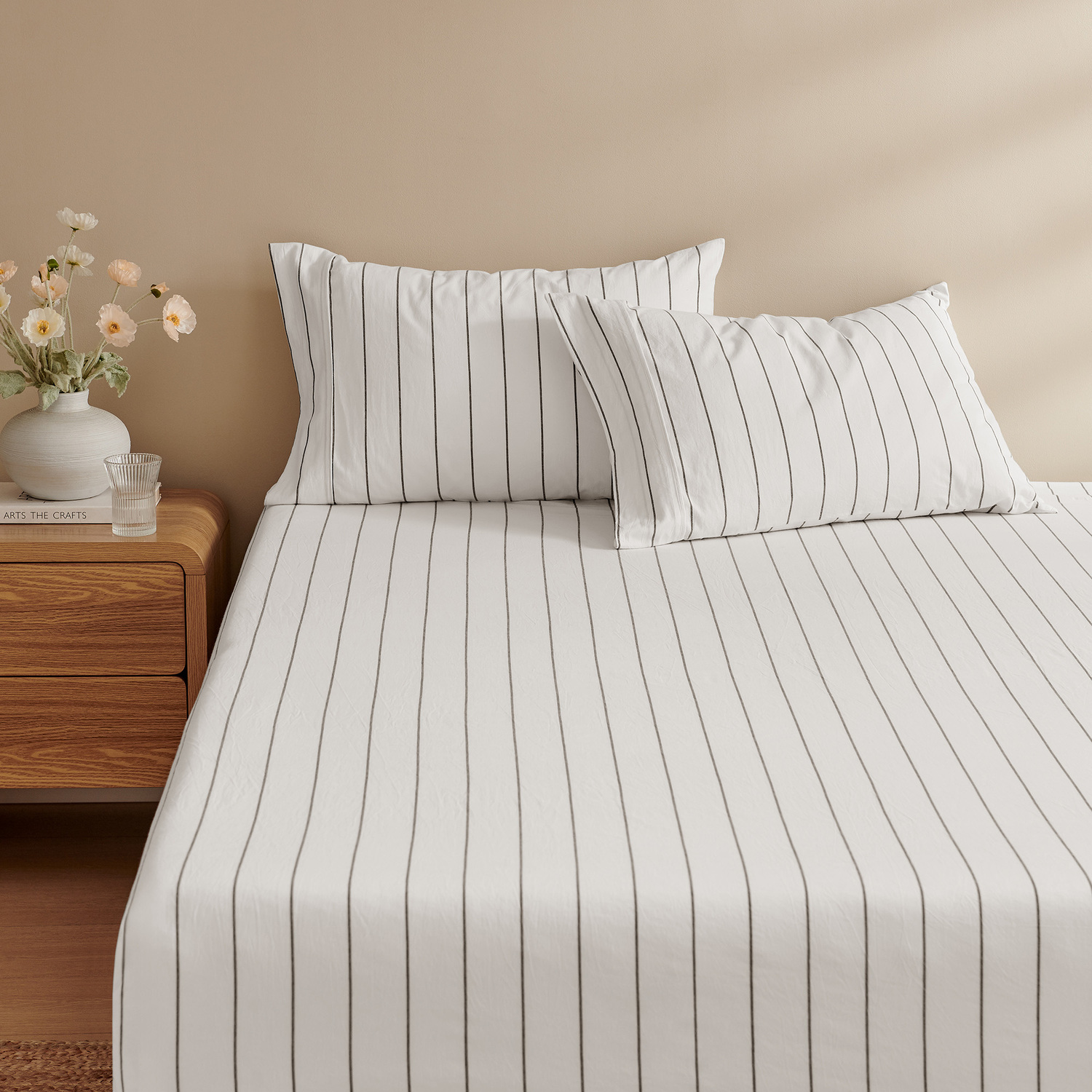 Zinnia Washed Cotton Fitted Sheet Set