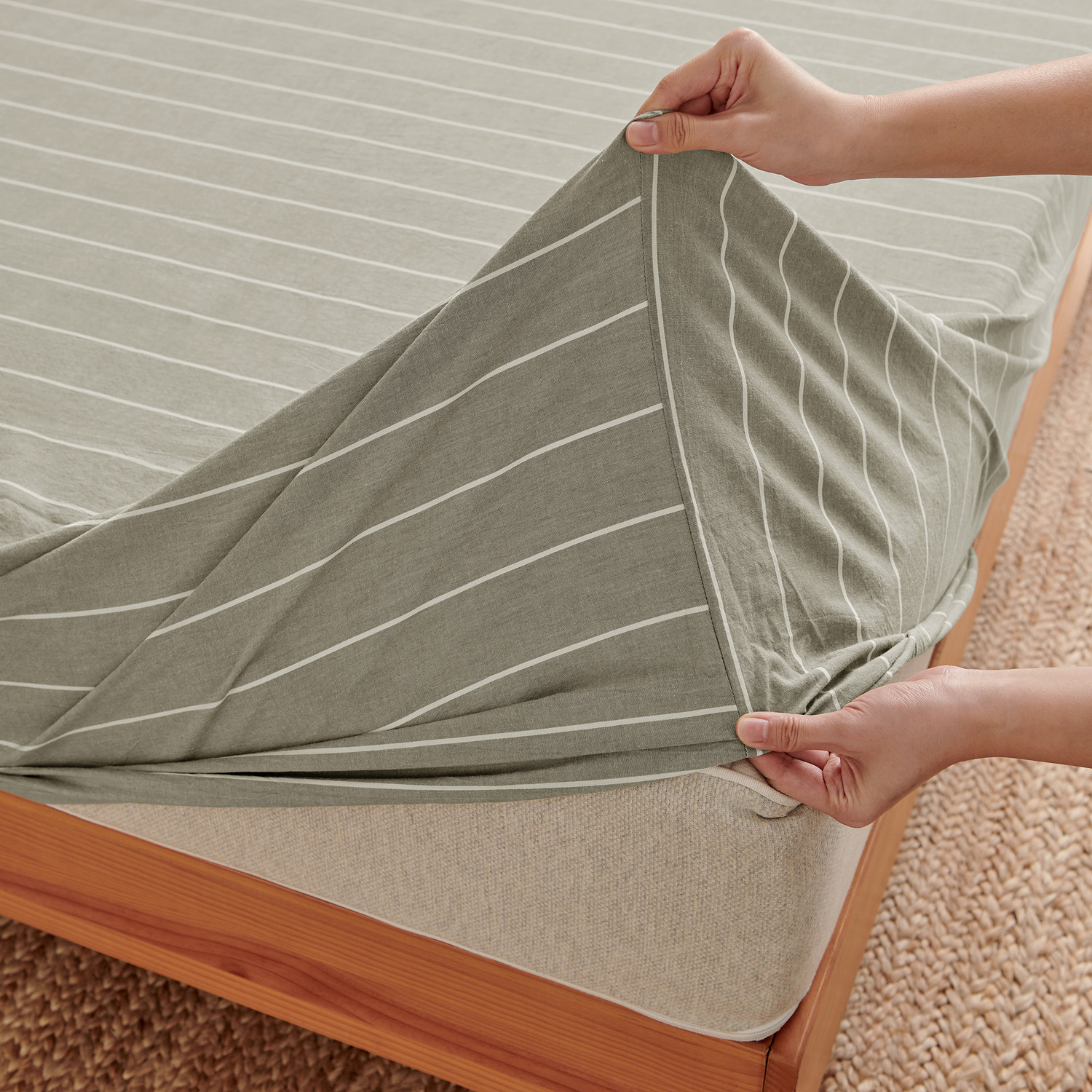 Zinnia Washed Cotton Fitted Sheet Set
