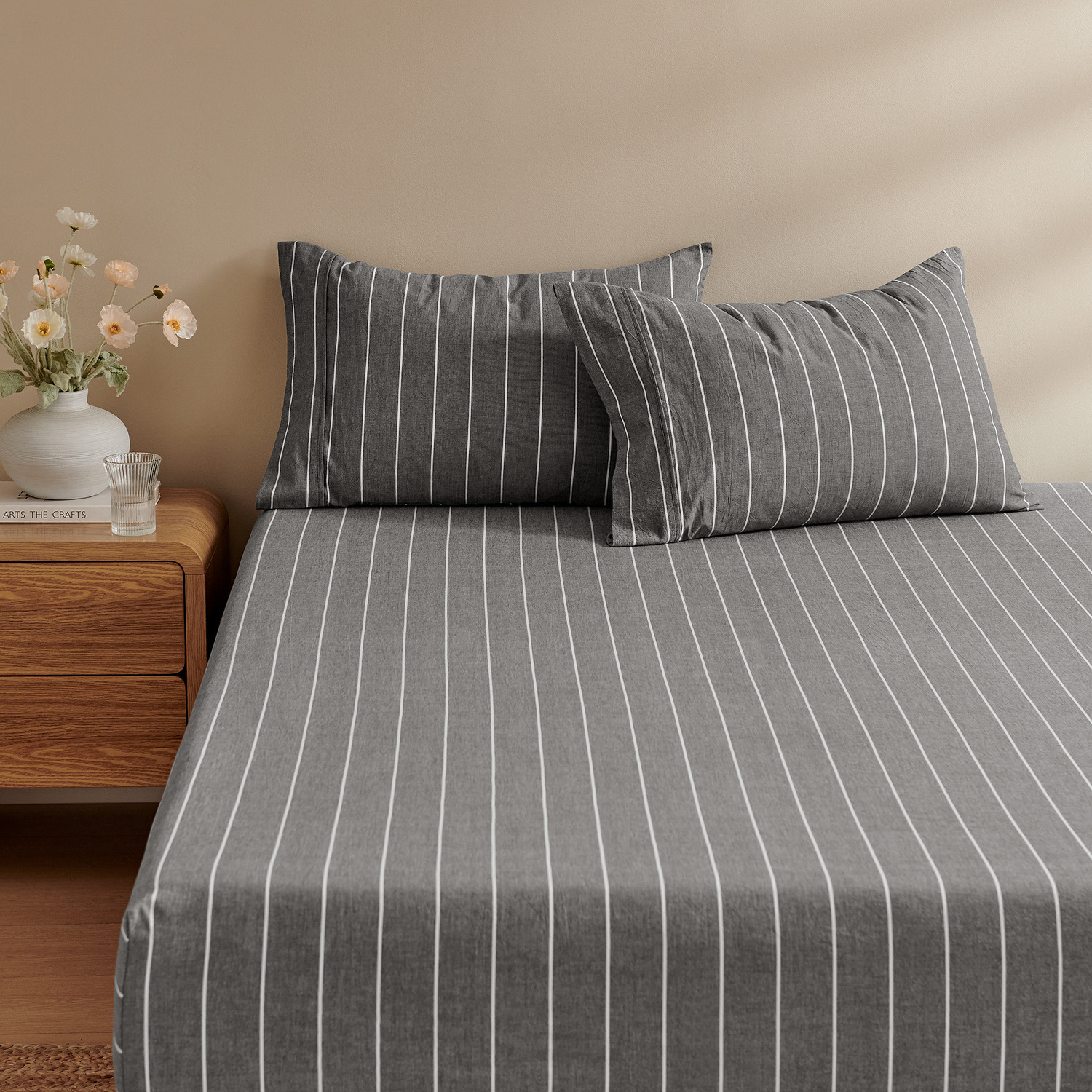 Zinnia Washed Cotton Fitted Sheet Set
