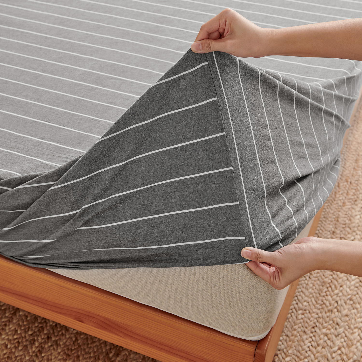 Zinnia Washed Cotton Fitted Sheet Set