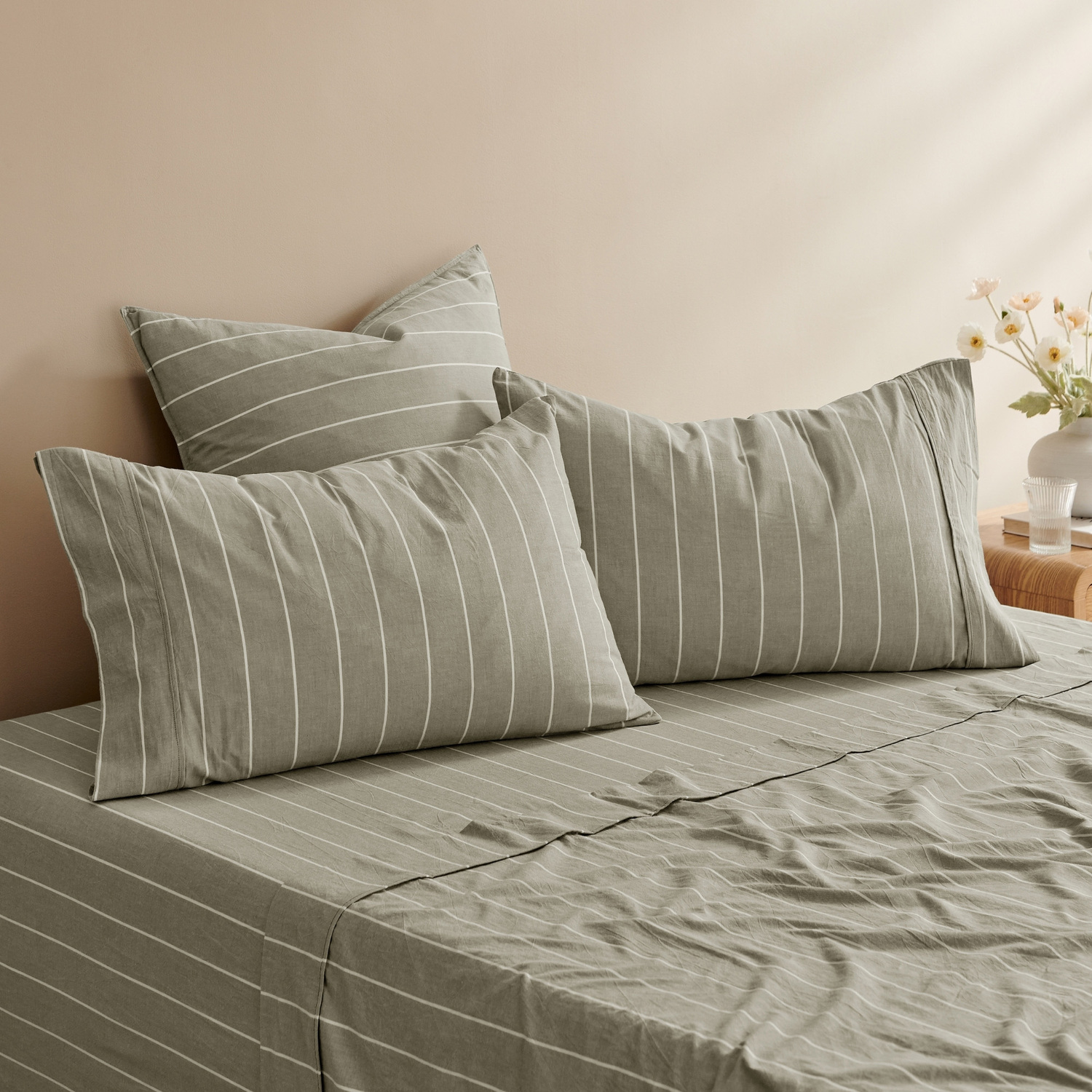 Zinnia Washed Cotton Standard Pillowcases
