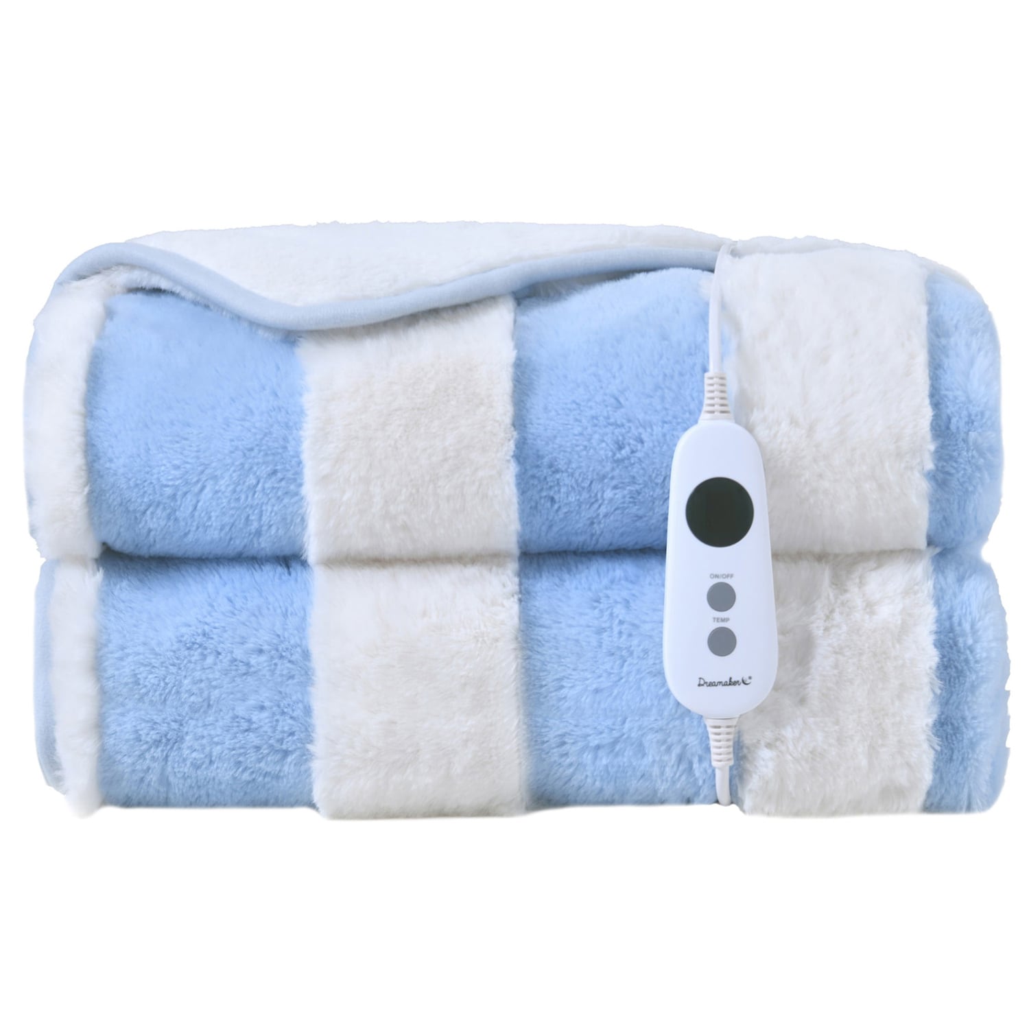 Aris Carved Stripe Faux Fur Heated Throw