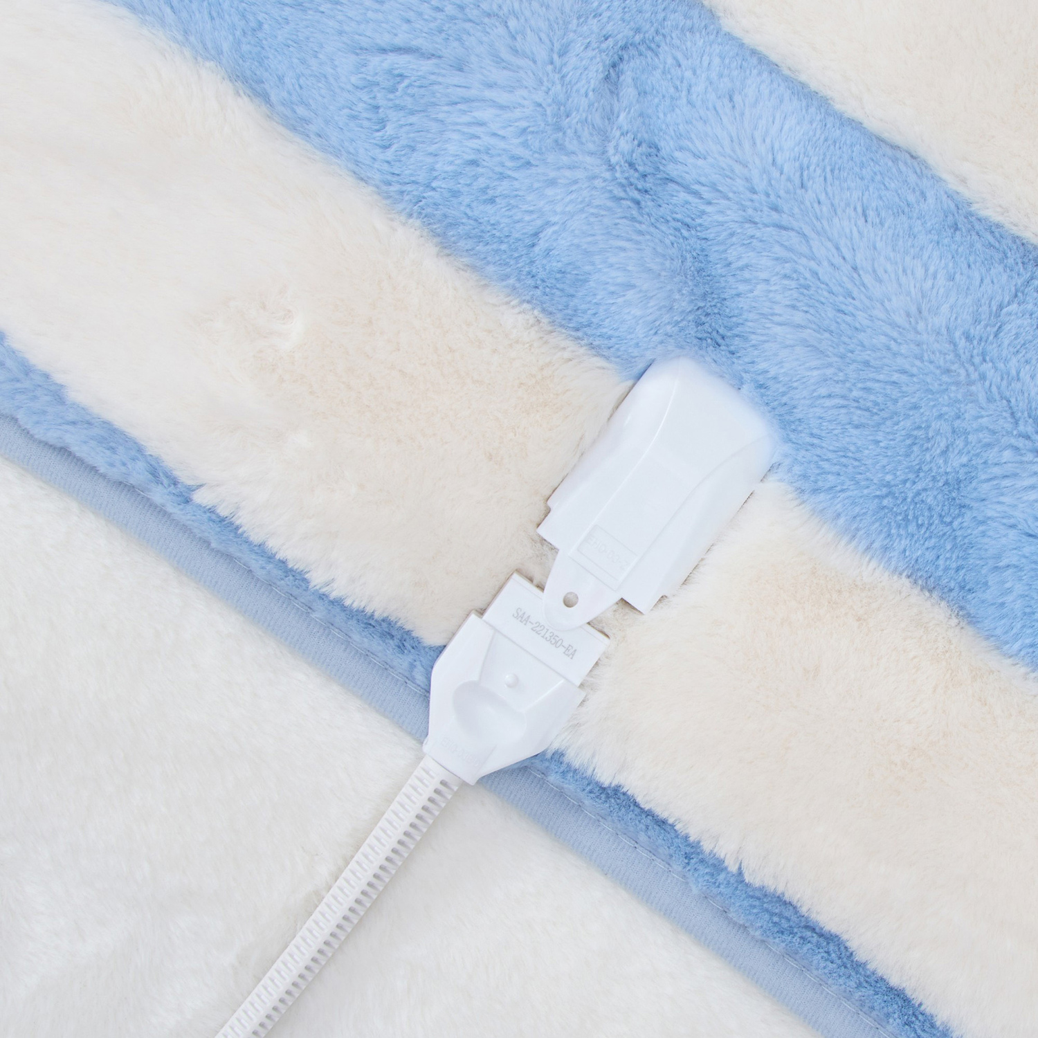 Aris Carved Stripe Faux Fur Heated Throw