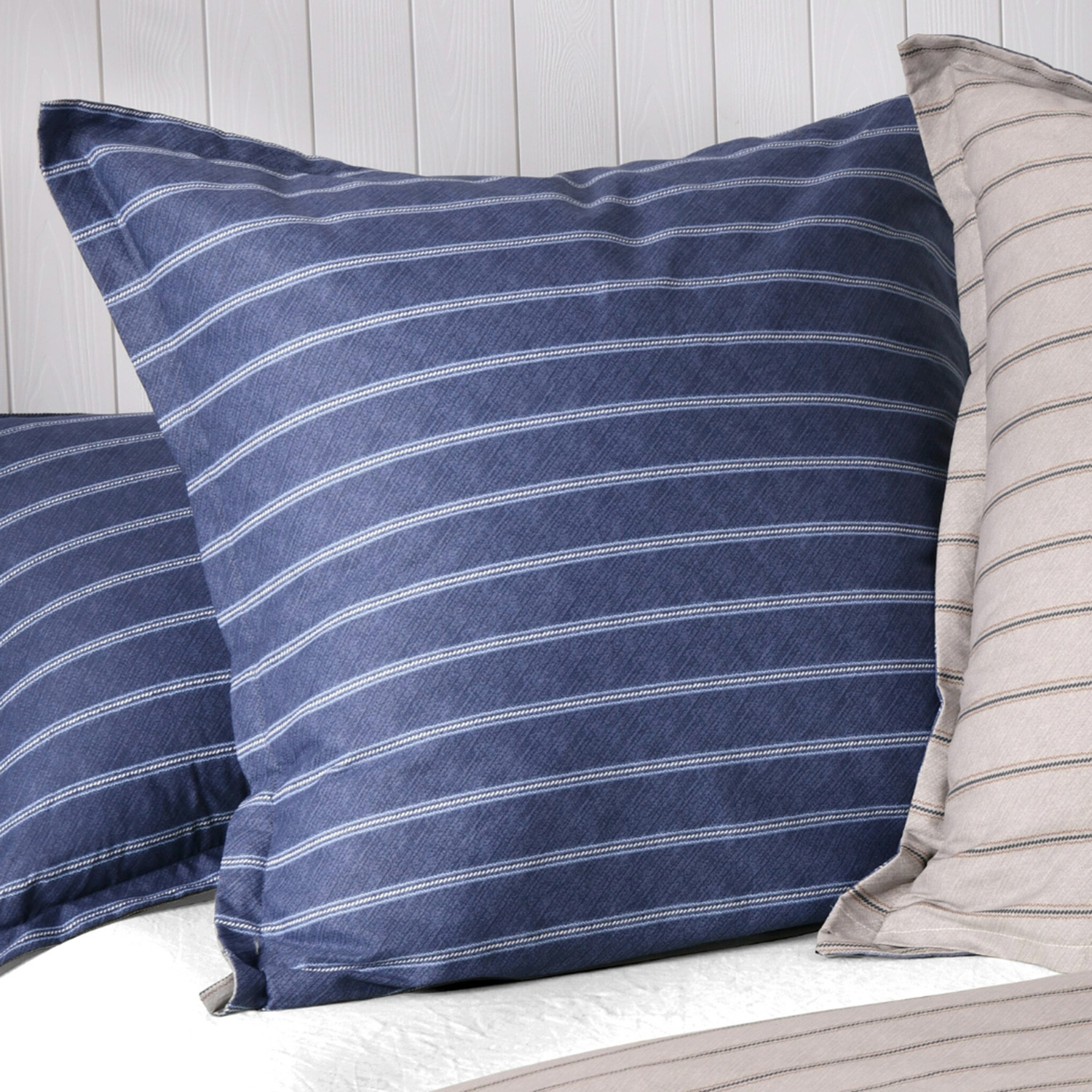 Amalfi Stripe Cotton Twill European Pillowcases