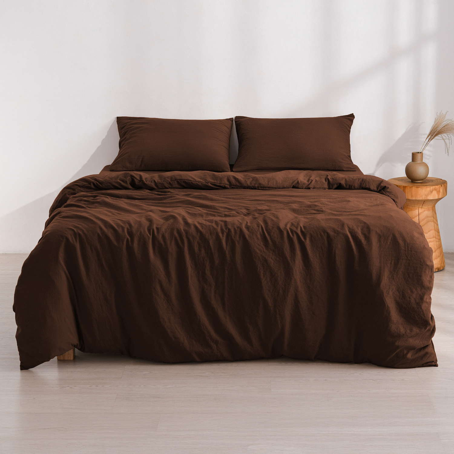 White Washed Microfibre Quilt Cover Set