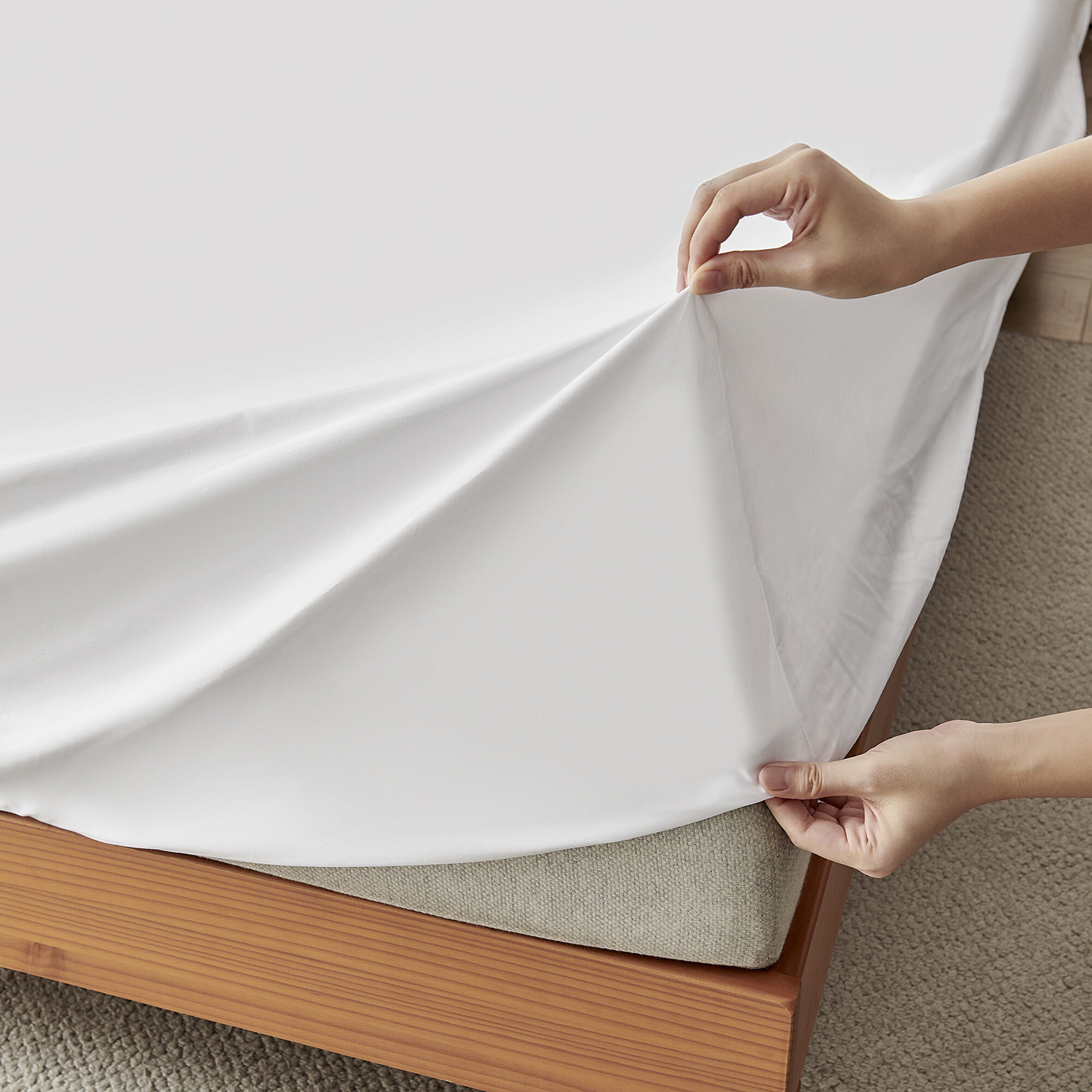 Rhys Cotton Sateen Fitted Sheet Set