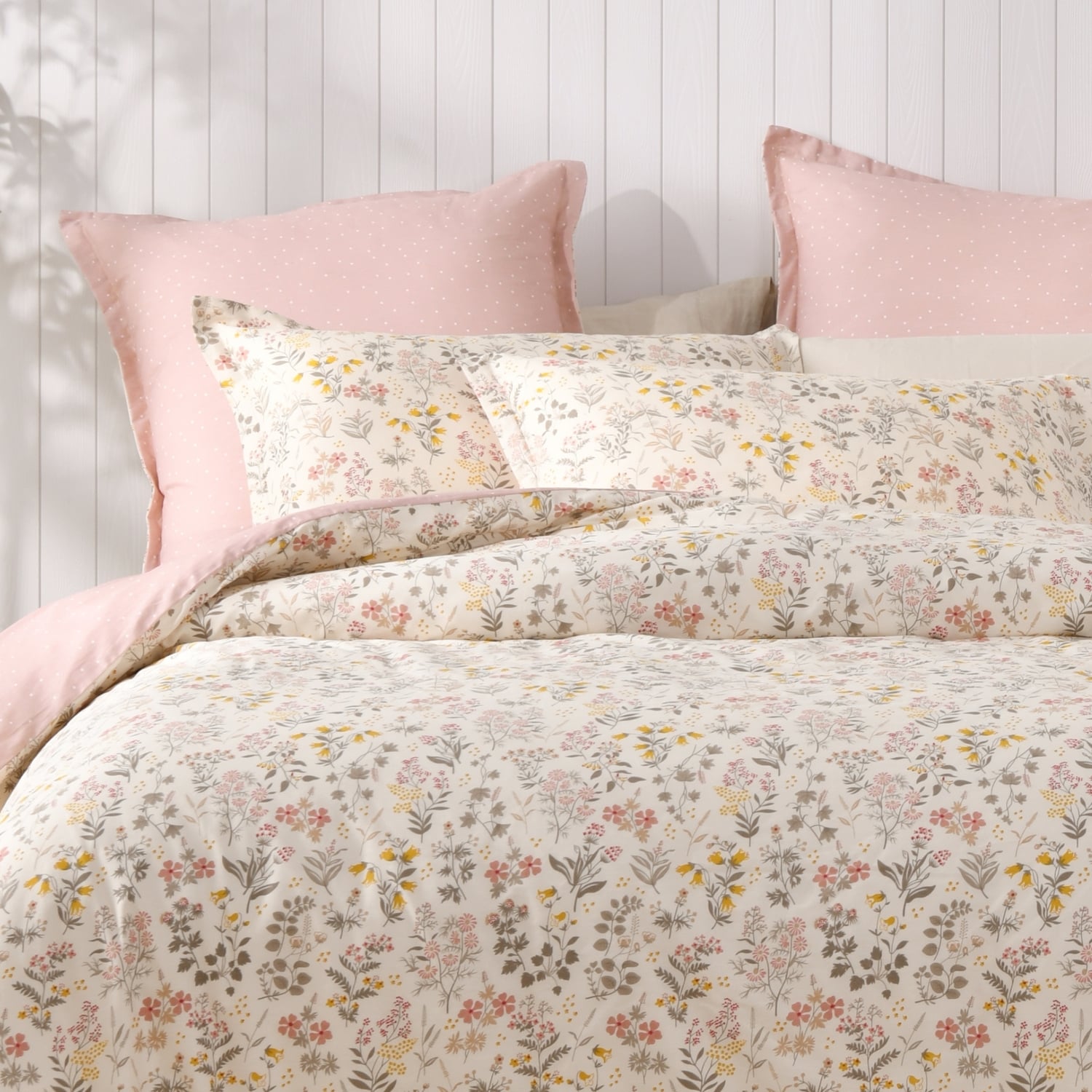 Cottage Flowers Reversible Cotton Quilt Cover Set