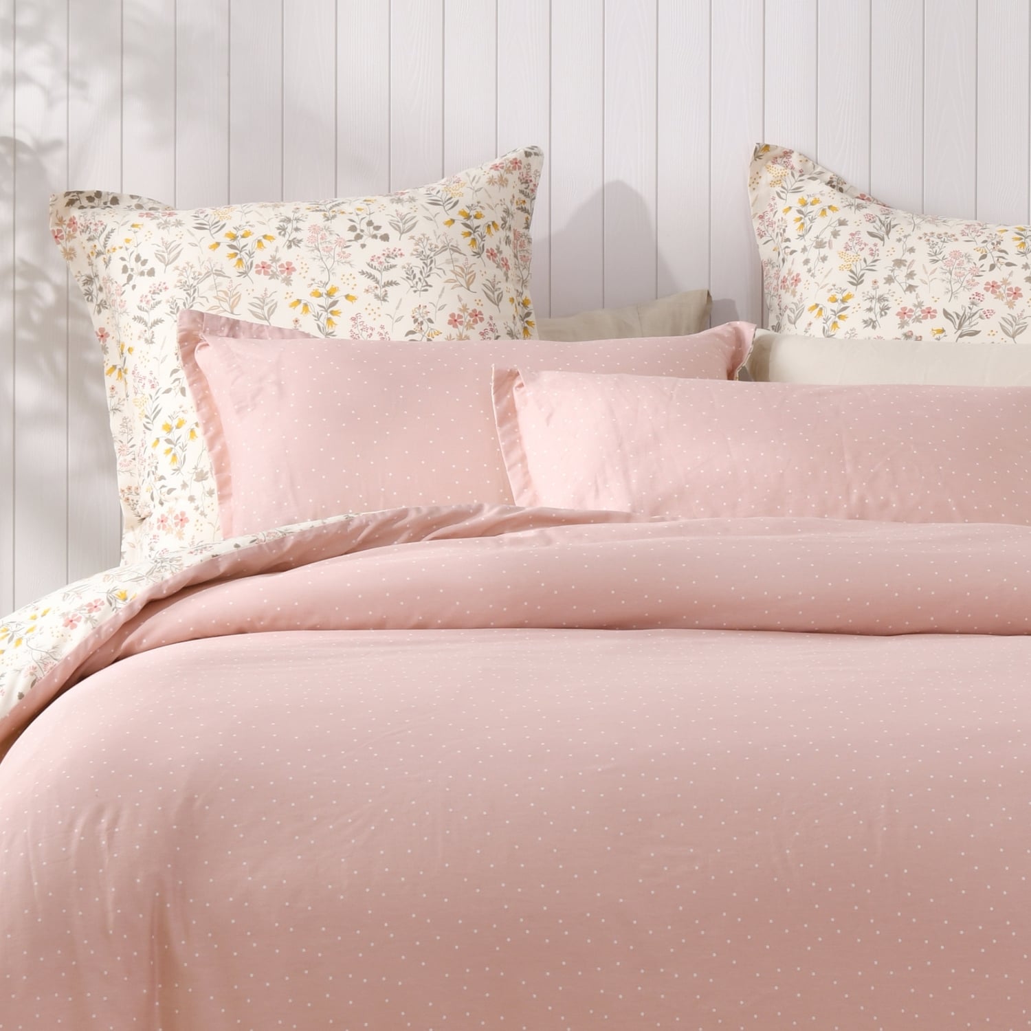 Cottage Flowers Reversible Cotton Quilt Cover Set