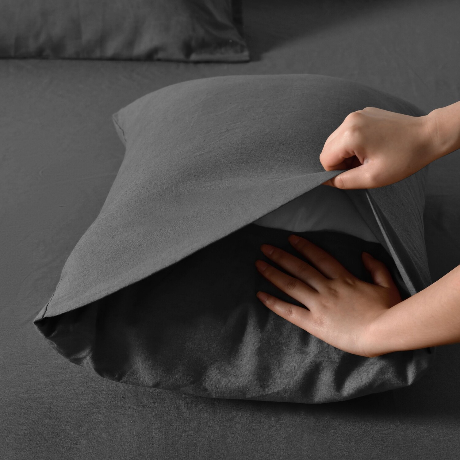 Charcoal Linen & Cotton Quilt Cover Set