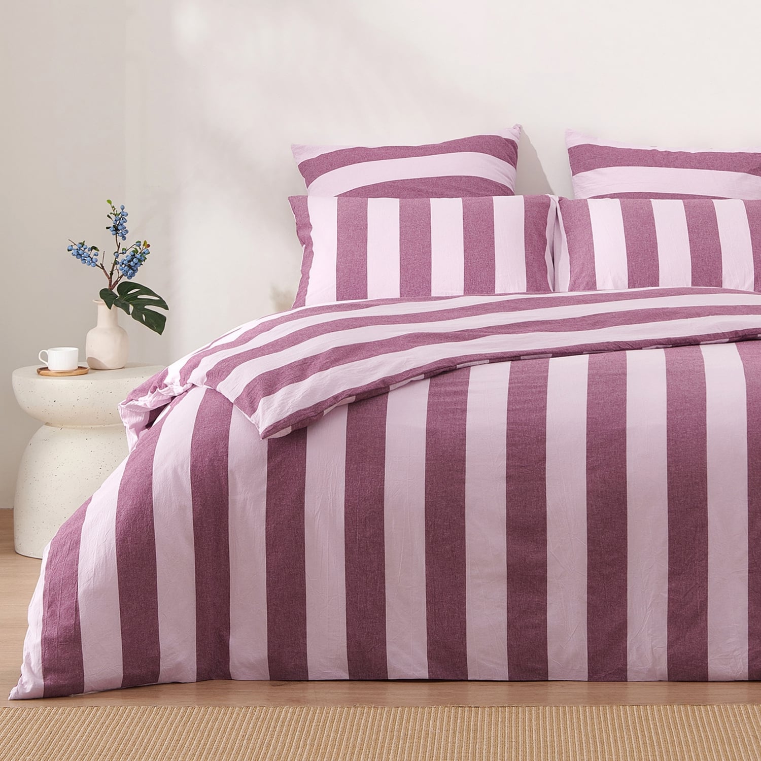 Stripe Noa Yarn-Dyed Washed Cotton Quilt Cover Set