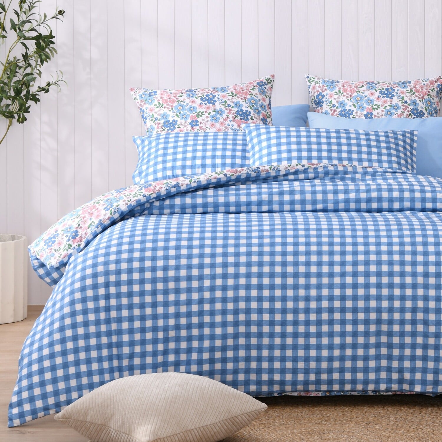 Vanya Cotton Percale Reversible European Pillowcases