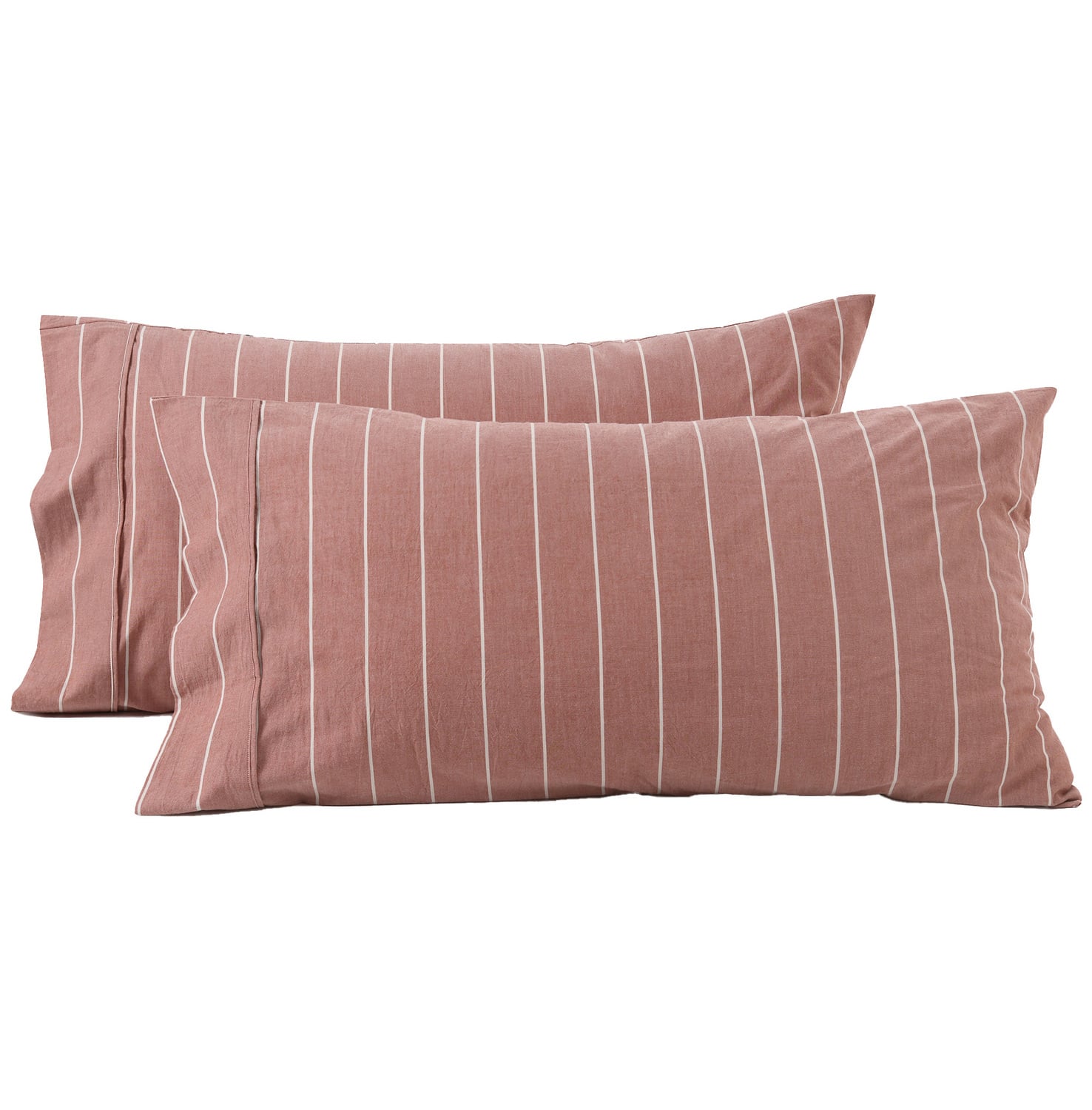 Zinnia Yarn-Dyed Washed Cotton King Pillowcases