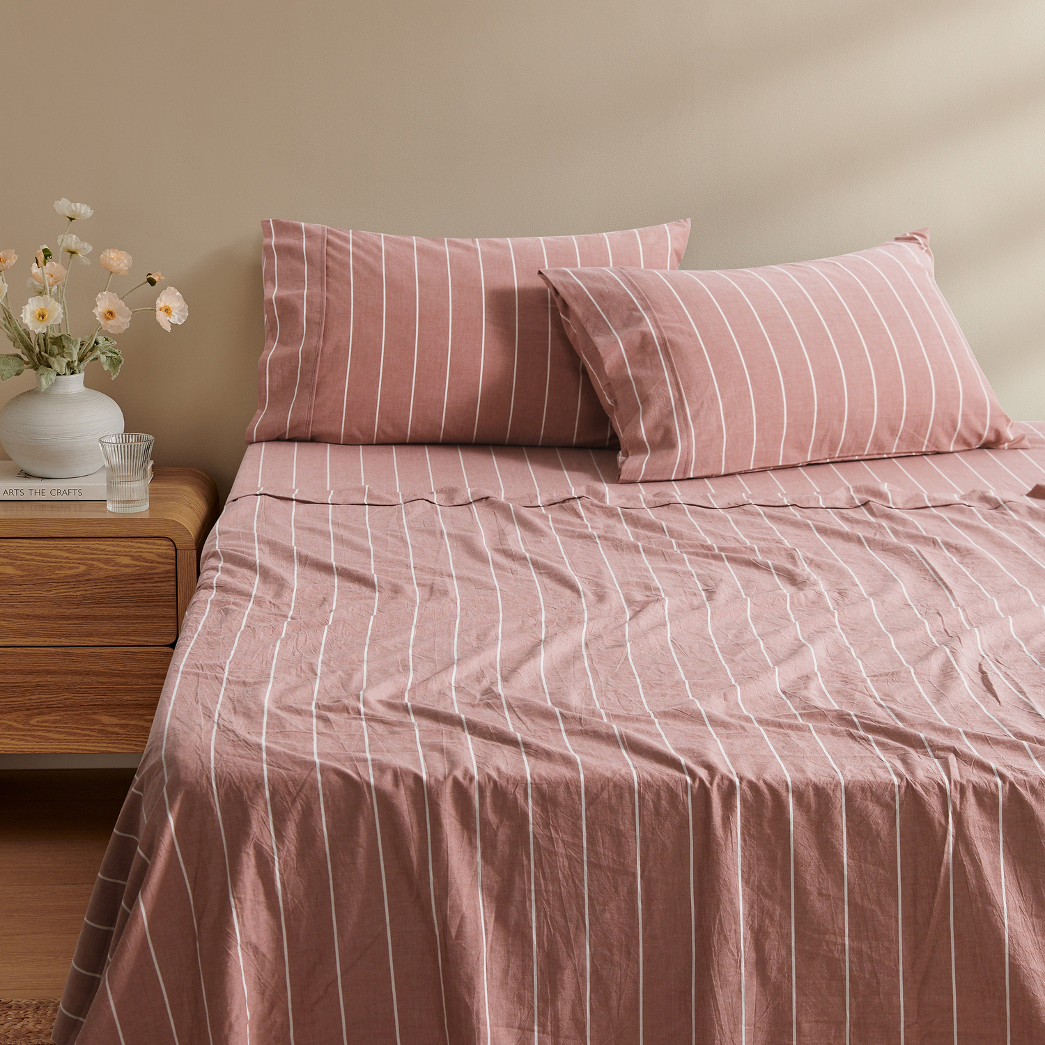 Zinnia Yarn-Dyed Washed Cotton Sheet Set